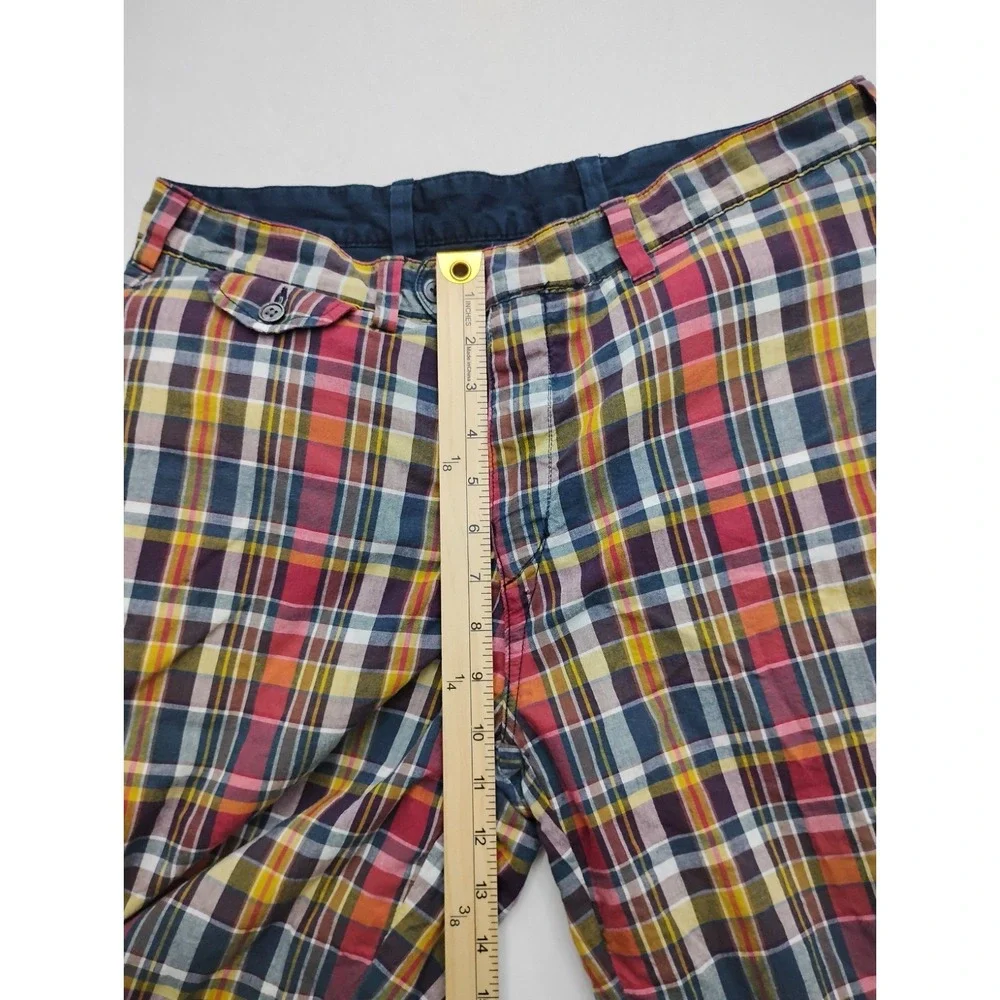 Polo Ralph Lauren Plaid Navy Reversible Chino Shorts Mens 32 Vintage